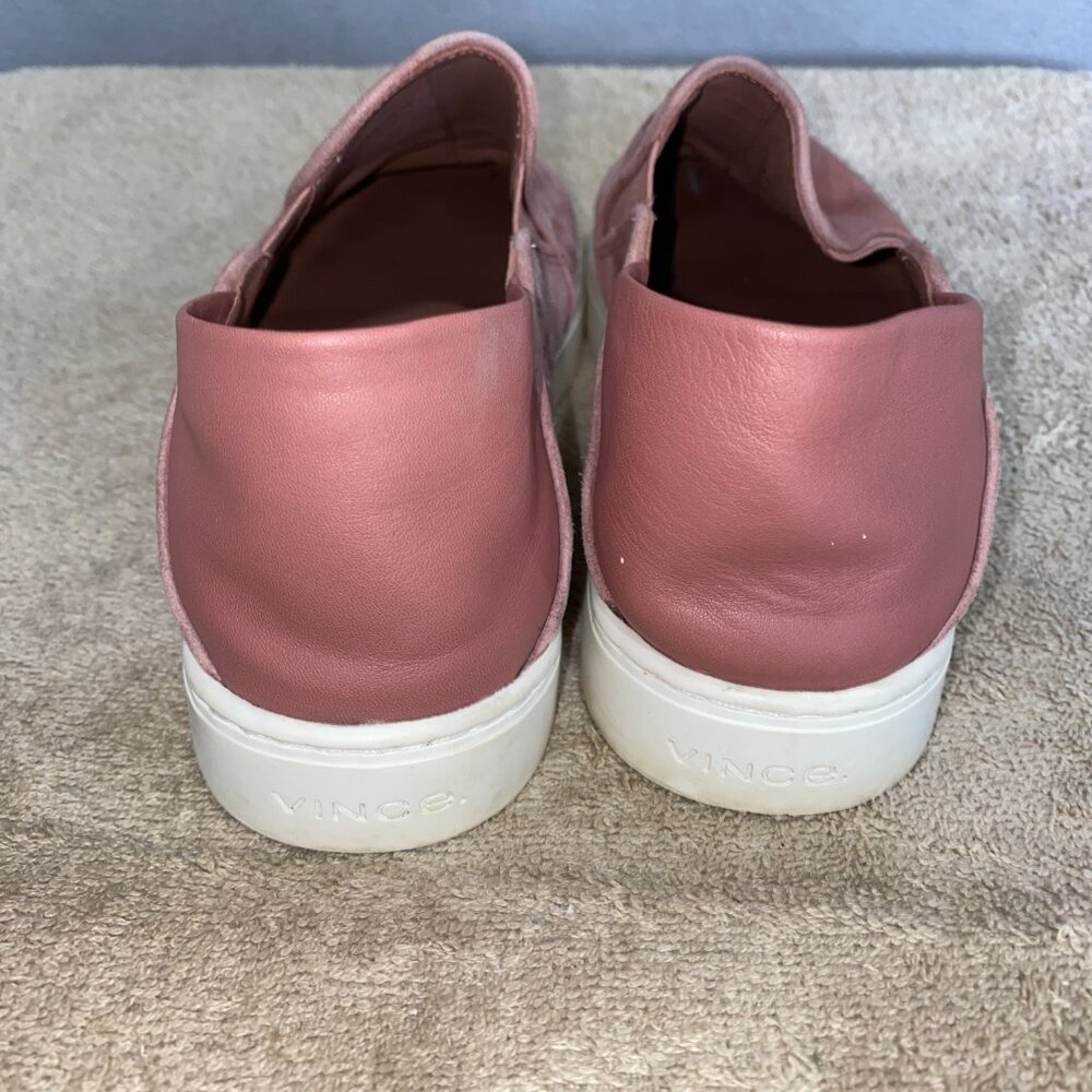 Vince Mauve Pink Suede Slip-On Sneakers Women’s 8.5 | Leather Lined Casual Flats - Picture 7 of 7
